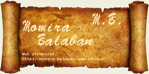 Momira Balaban vizit kartica